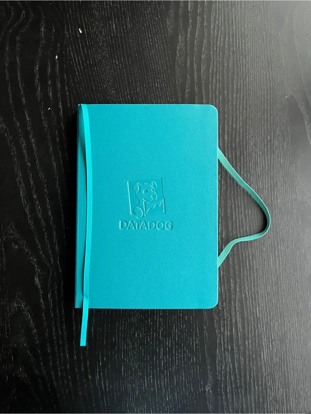 PAPERAGE Teal Datadog Journal Lined Notebook Pocket Stickers Ribbon Bookmark